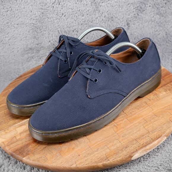 Dr Martens Mens Delray Oxford Shoes Navy Blue Canvas Twill Size 11 Lace Up - Picture 4 of 10